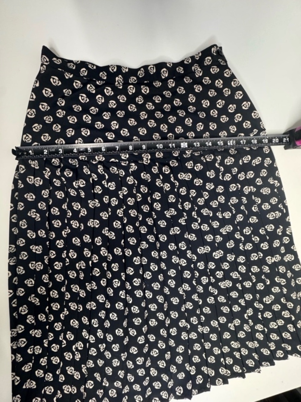 VTG 80s 90s A.R. Sassco Abstract Rose Midi Skirt Drop Waist M 8 - Picture 5 of 6